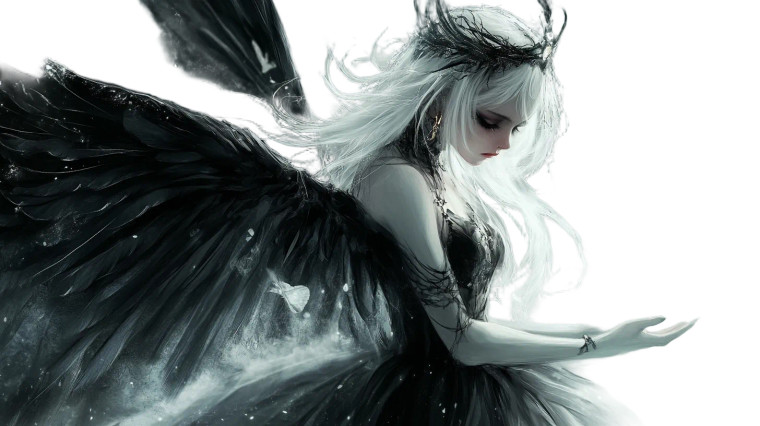 Sephira Goth Angel Vinyl Car Decal Sticker – Waterproof & UV-Resistant 8"