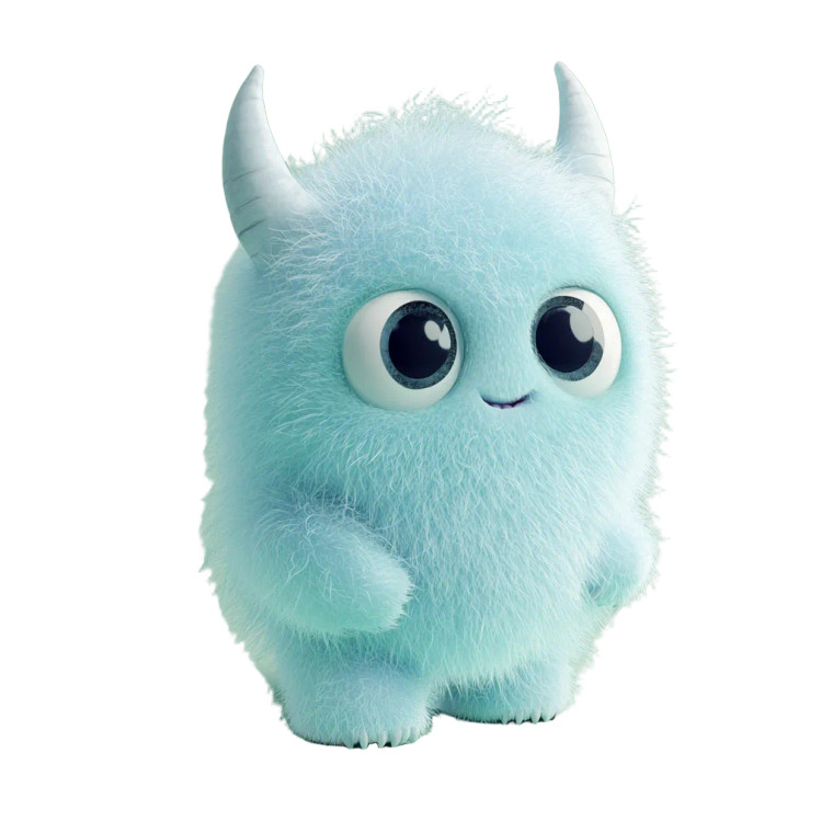 Fluffy Baby Monster Vinyl Car Decal Sticker – Waterproof & UV-Resistant 8"