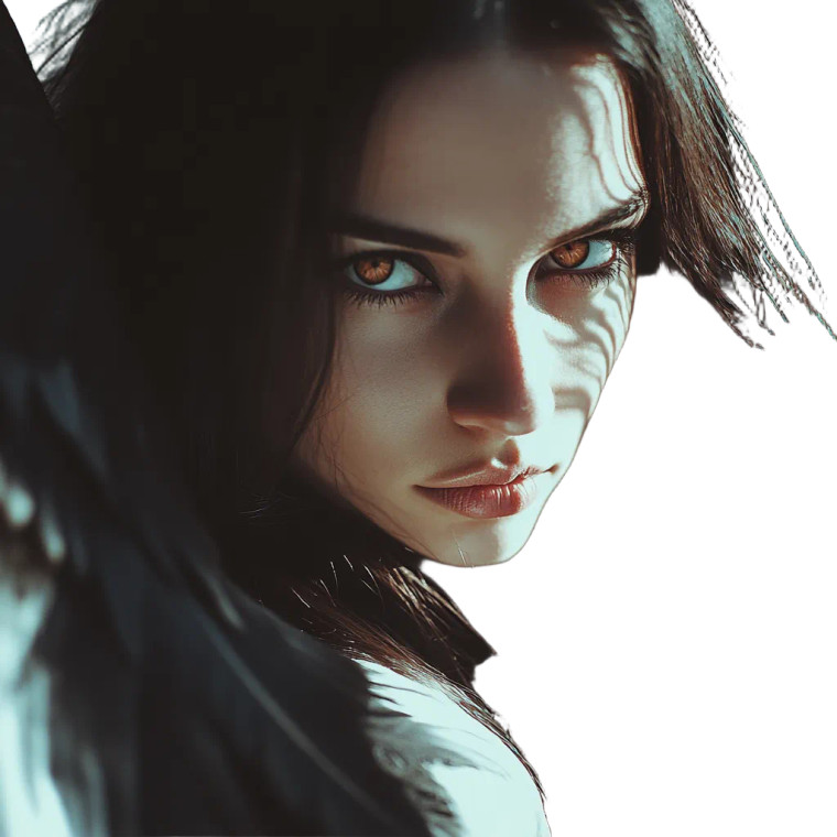 Brunette Angel Noir Vinyl Car Decal Sticker – Waterproof & UV-Resistant 8"