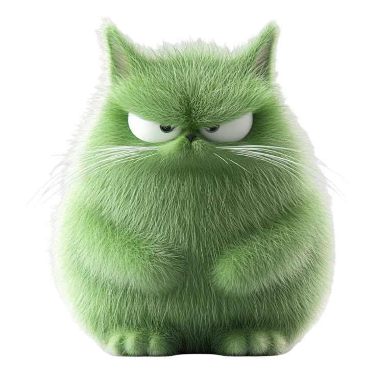 Grumpy Fluffy Cat Vinyl Car Decal Sticker – Waterproof & UV-Resistant 8"