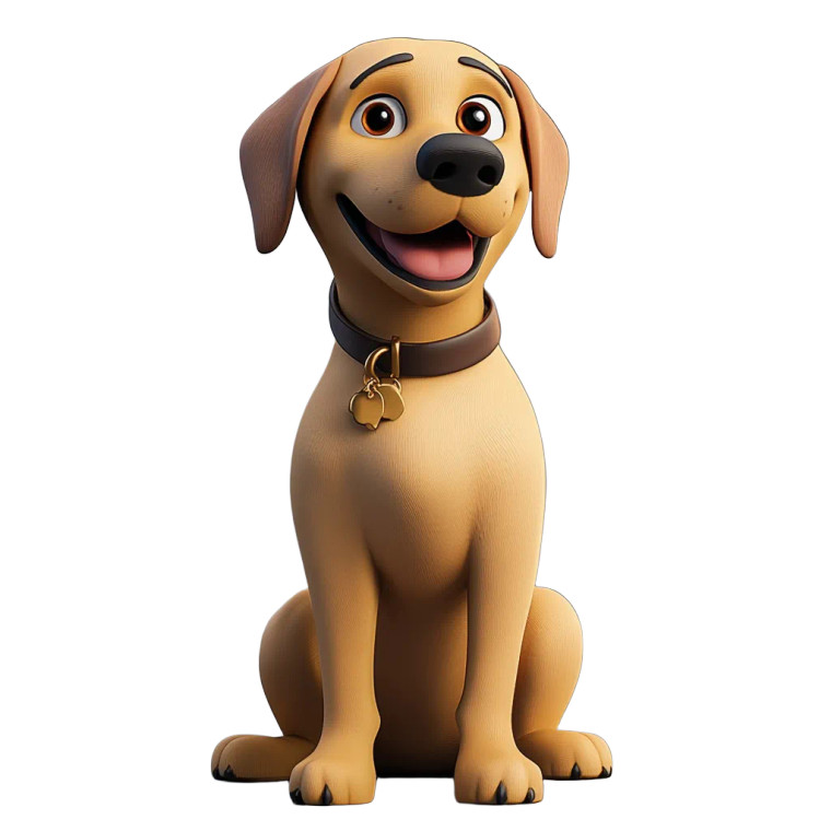 Realistic Labrador Cartoon Vinyl Car Decal Sticker – Waterproof & UV-Resistant 8"