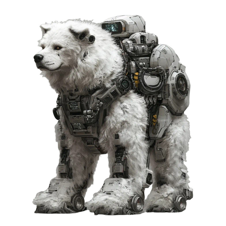 Robo-Fluffy Guardian Vinyl Car Decal Sticker – Waterproof & UV-Resistant 8"