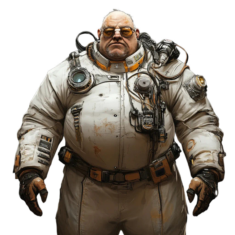 Gritty Sci-Fi Scientist Vinyl Car Decal Sticker – Waterproof & UV-Resistant 8"