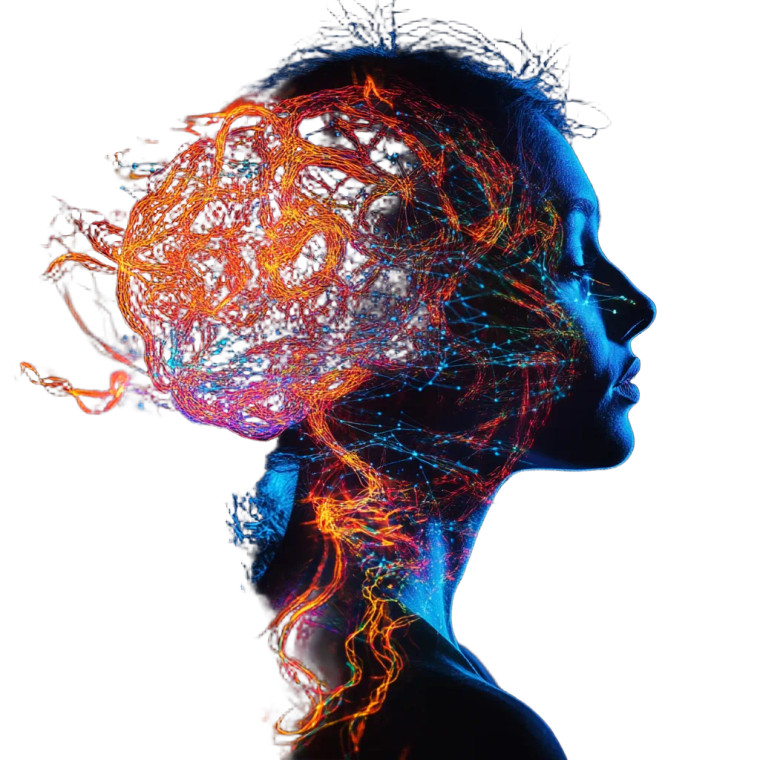 Neon Fractal Brain Vinyl Car Decal Sticker – Waterproof & UV-Resistant 8"