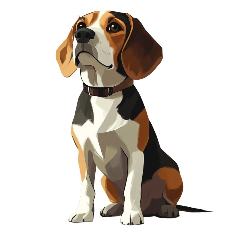 Beagle Illustration Vinyl Car Decal Sticker – Waterproof & UV-Resistant 8"