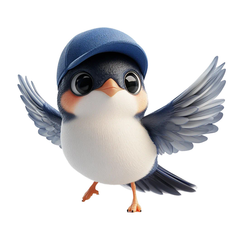 Cartoonish Swallow Vinyl Car Decal Sticker – Waterproof & UV-Resistant 8"