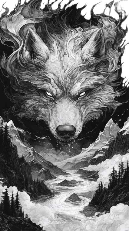 Giant Wolf-Hair Brush Vinyl Car Decal Sticker – Waterproof & UV-Resistant 8"