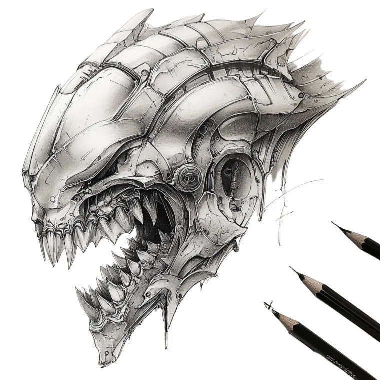 Biomechanical Armor Shoulder Vinyl Car Decal Sticker – Waterproof & UV-Resistant 8"