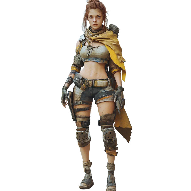 Post-Apocalyptic Woman Vinyl Car Decal Sticker – Waterproof & UV-Resistant 8"