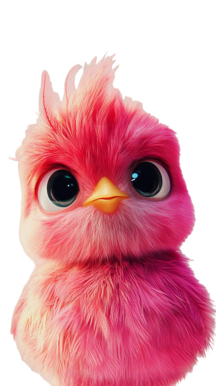 Pink Fluffy Chick V2 Vinyl Car Decal Sticker – Waterproof & UV-Resistant 8"