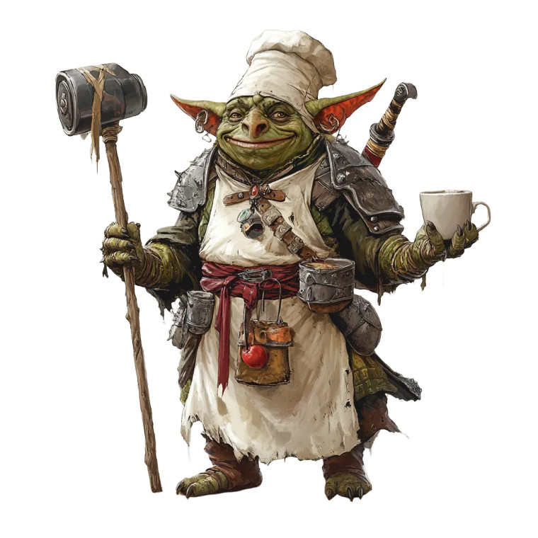 Goblin Chef Cleric Vinyl Car Decal Sticker – Waterproof & UV-Resistant 8"