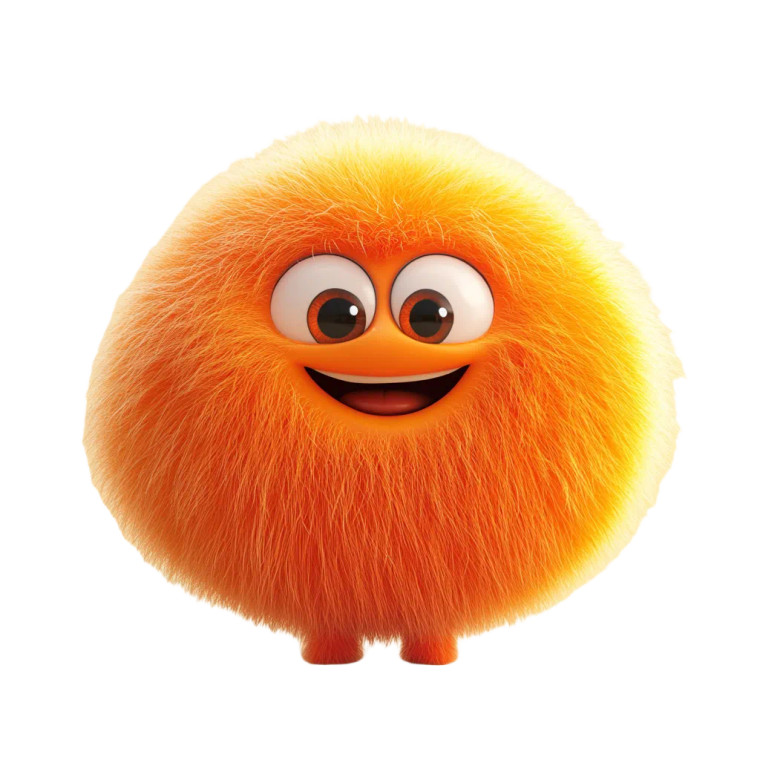 Fluffy Orange Character Vinyl Car Decal Sticker – Waterproof & UV-Resistant 8"