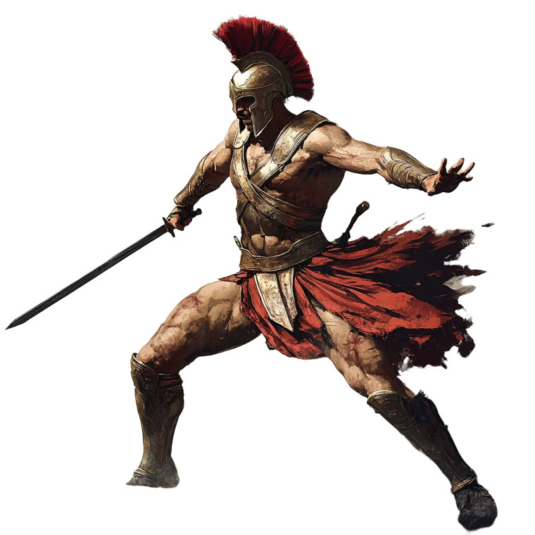 Greek Warrior Attack Vinyl Car Decal Sticker – Waterproof & UV-Resistant 8"