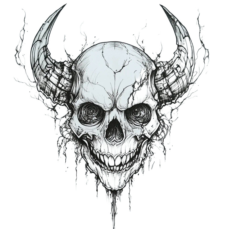 Demon Skull Tattoo Vinyl Car Decal Sticker – Waterproof & UV-Resistant 8"