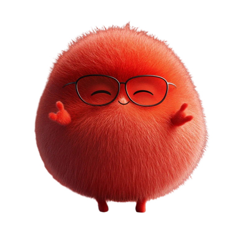 Fluffy Round Character Vinyl Car Decal Sticker – Waterproof & UV-Resistant 8"