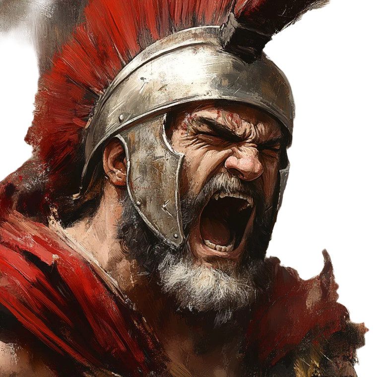 Greek Warrior Rage Vinyl Car Decal Sticker – Waterproof & UV-Resistant 8"