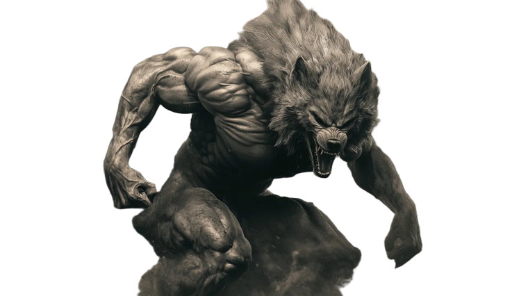 Muscular Wolf Humanoid V2 Vinyl Car Decal Sticker – Waterproof & UV-Resistant 8"