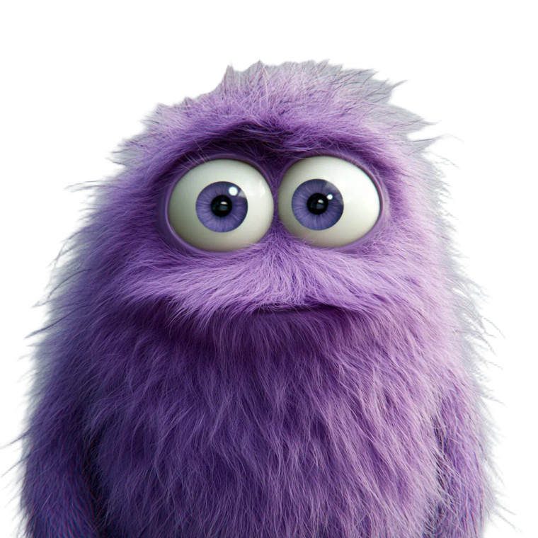 Purple Furry Creature Vinyl Car Decal Sticker – Waterproof & UV-Resistant 8"