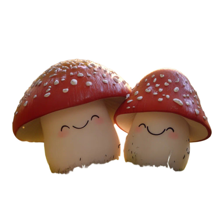 Cute Animated Mushrooms Vinyl Car Decal Sticker – Waterproof & UV-Resistant 8"