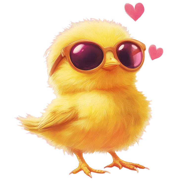 Loving Yellow Chick Vinyl Car Decal Sticker – Waterproof & UV-Resistant 8"