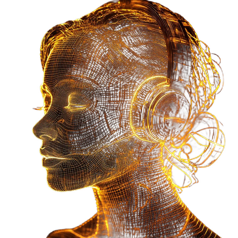 Holographic Music Head Vinyl Car Decal Sticker – Waterproof & UV-Resistant 8"