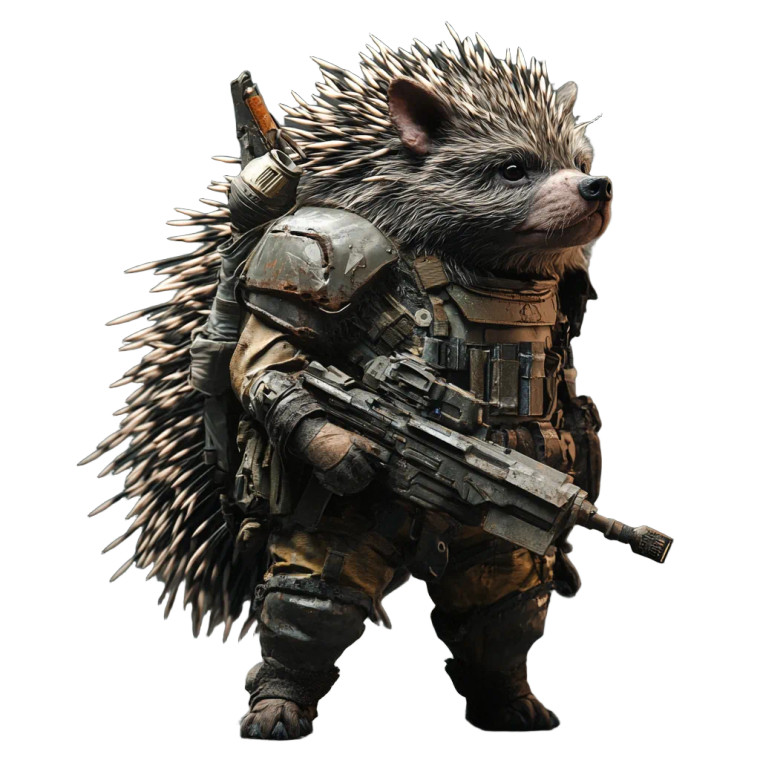 Armored Pitbull Hedgehog Vinyl Car Decal Sticker – Waterproof & UV-Resistant 8"