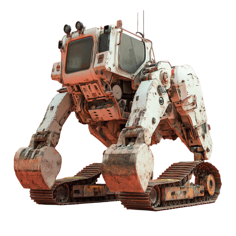 Humanoid Bulldozer Robot Vinyl Car Decal Sticker – Waterproof & UV-Resistant 8"