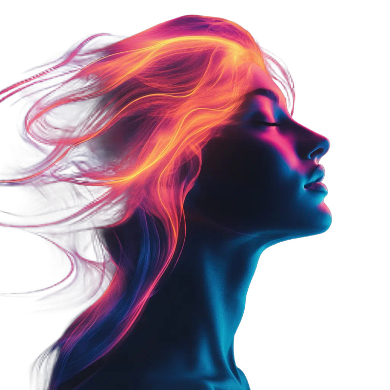 Blissful Holographic Woman V2 Vinyl Car Decal Sticker – Waterproof & UV-Resistant 8"