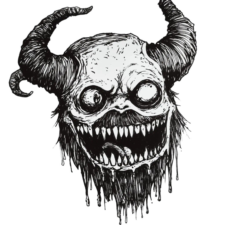 Tortured Demon Drawing Vinyl Car Decal Sticker – Waterproof & UV-Resistant 8"