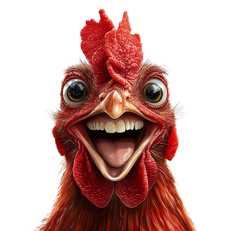 Chicken Smile Vinyl Car Decal Sticker – Waterproof & UV-Resistant 8"