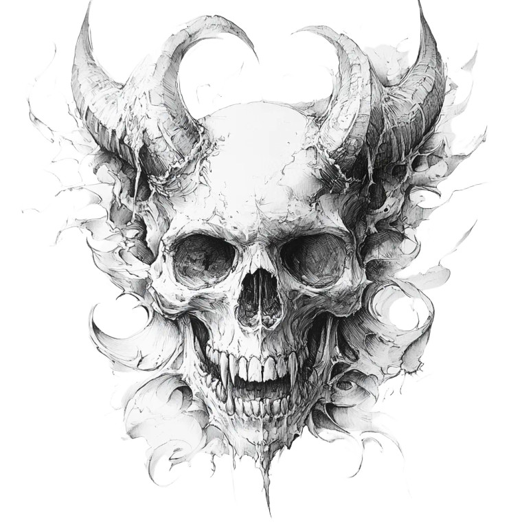 Demon Skull V7 Vinyl Car Decal Sticker – Waterproof & UV-Resistant 8"
