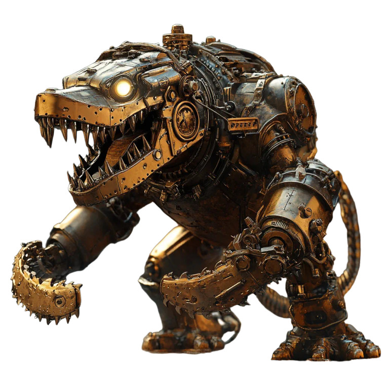 Steampunk Alligator Robot Vinyl Car Decal Sticker – Waterproof & UV-Resistant 8"