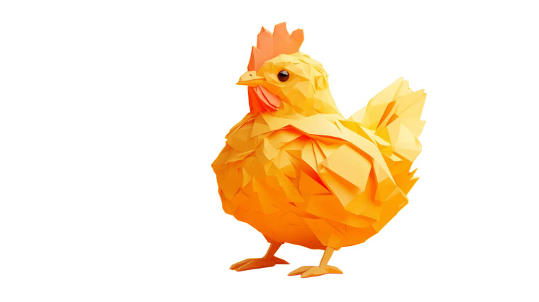 Origami Chicken Drumstick Vinyl Car Decal Sticker – Waterproof & UV-Resistant 8"