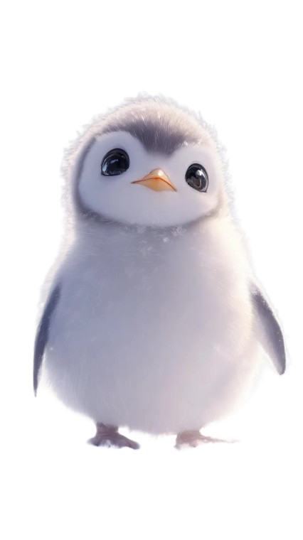 Fluffy Baby Penguin V3 Vinyl Car Decal Sticker – Waterproof & UV-Resistant 8"