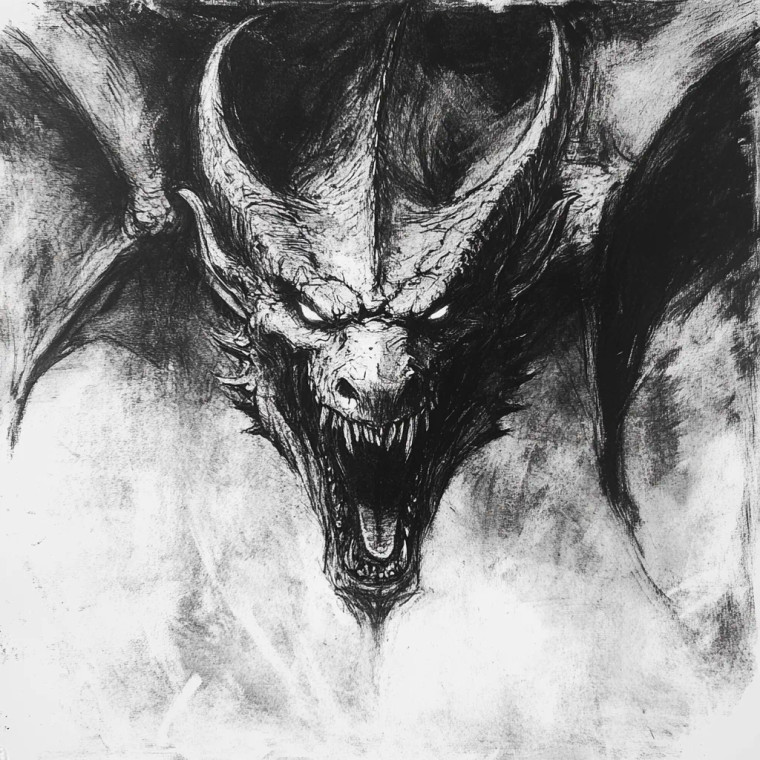 Undead Dragon Sketch Vinyl Car Decal Sticker – Waterproof & UV-Resistant 8"