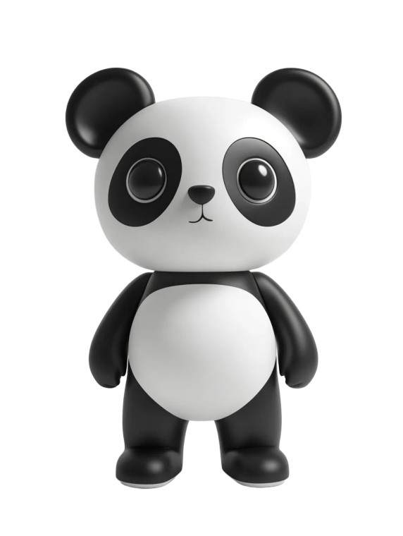 Designer Toy Panda Vinyl Car Decal Sticker – Waterproof & UV-Resistant 8"