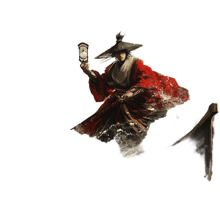 Samurai With Hourglass Vinyl Car Decal Sticker – Waterproof & UV-Resistant 8"