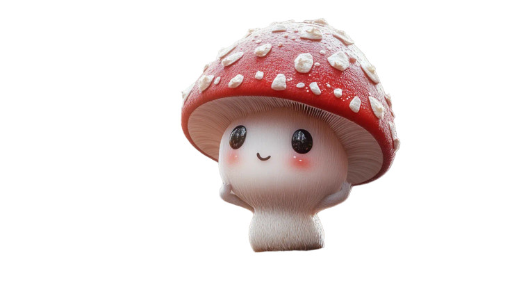 3D Animated Mushroom Vinyl Car Decal Sticker – Waterproof & UV-Resistant 8"