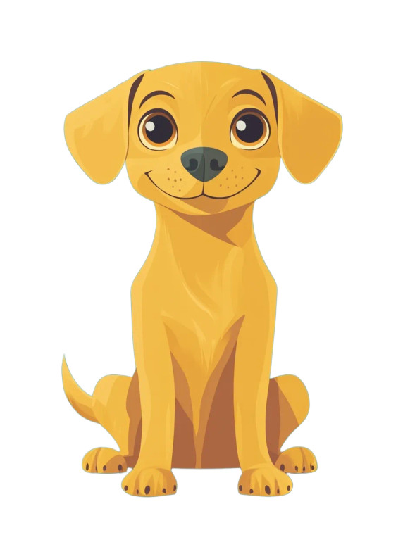 Cute Yellow Dog Vinyl Car Decal Sticker – Waterproof & UV-Resistant 8"