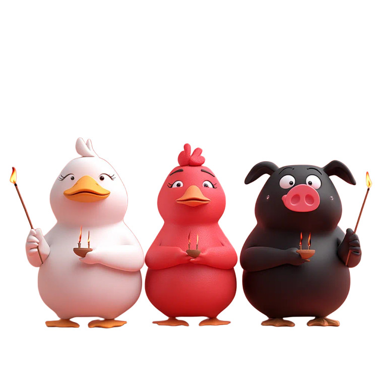 Anthropomorphized Animals Kneeling Vinyl Car Decal Sticker – Waterproof & UV-Resistant 8"