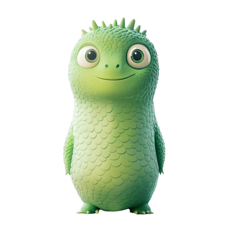 Cute Green Monster V2 Vinyl Car Decal Sticker – Waterproof & UV-Resistant 8"