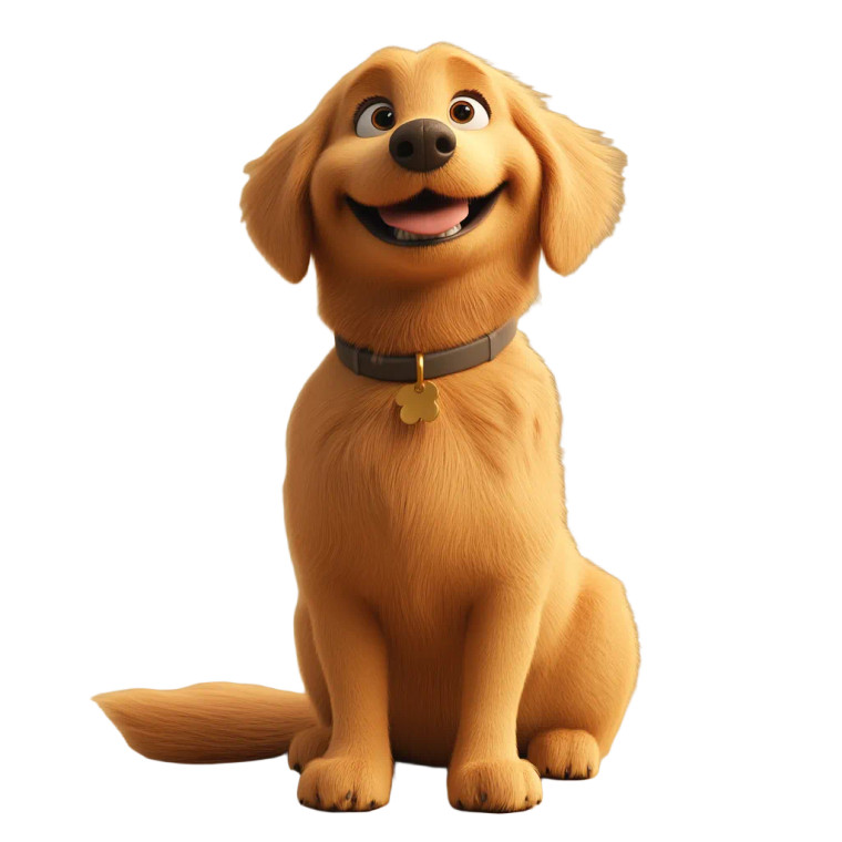 Golden Retriever Render Vinyl Car Decal Sticker – Waterproof & UV-Resistant 8"