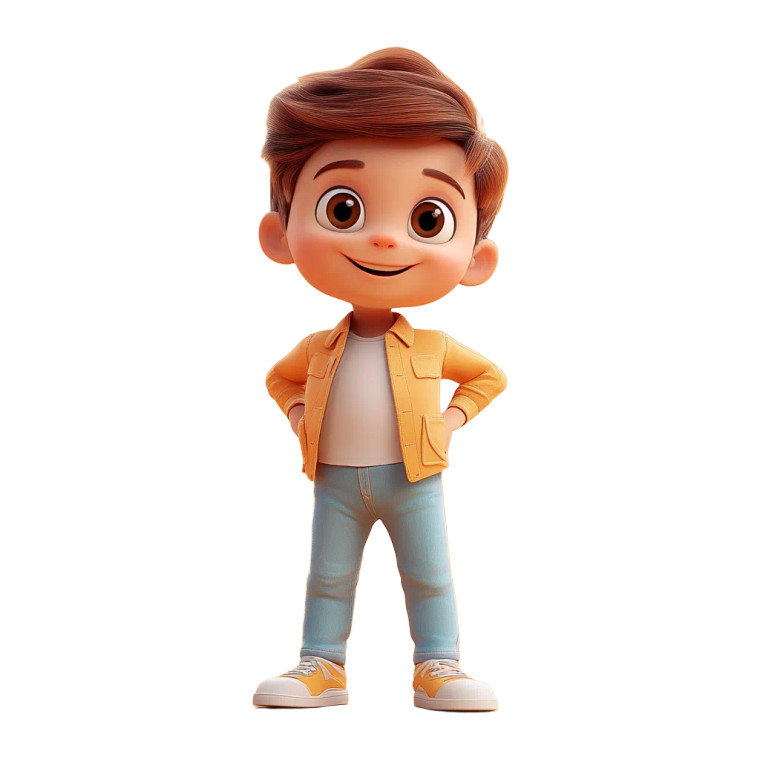 3D Cartoon Child Vinyl Car Decal Sticker – Waterproof & UV-Resistant 8"