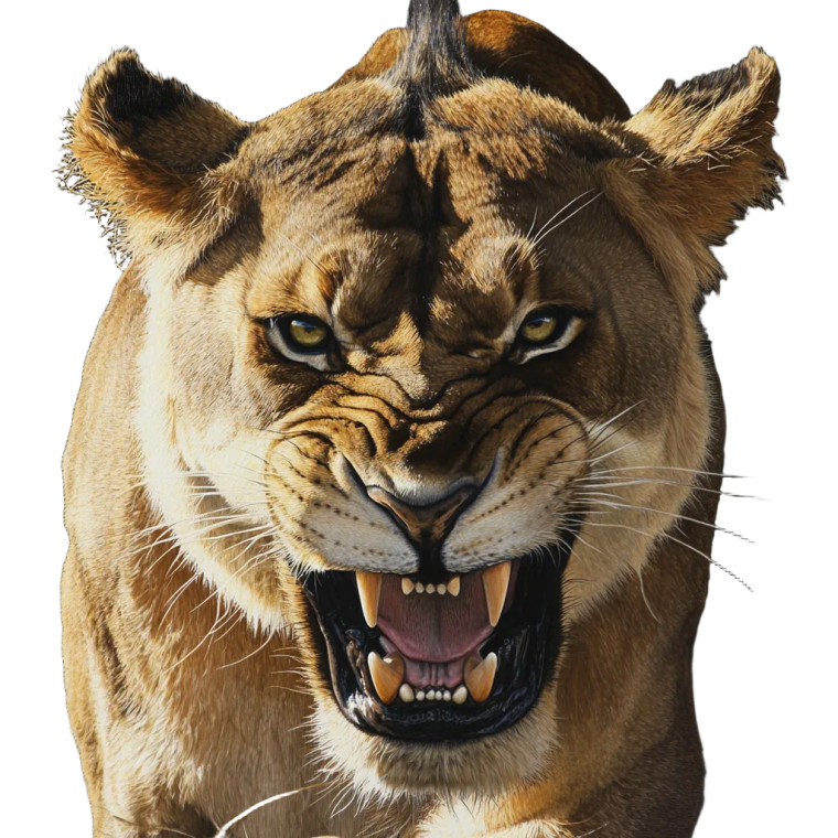 Angry Lioness V2 Vinyl Car Decal Sticker – Waterproof & UV-Resistant 8"