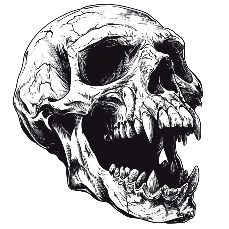 Exaggerated Ape Skull Vinyl Car Decal Sticker – Waterproof & UV-Resistant 8"