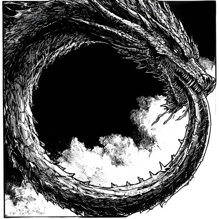 Dragon Tail Ring Vinyl Car Decal Sticker – Waterproof & UV-Resistant 8"