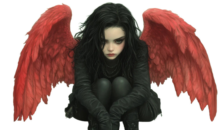 Gothic Angel V3 Vinyl Car Decal Sticker – Waterproof & UV-Resistant 8"