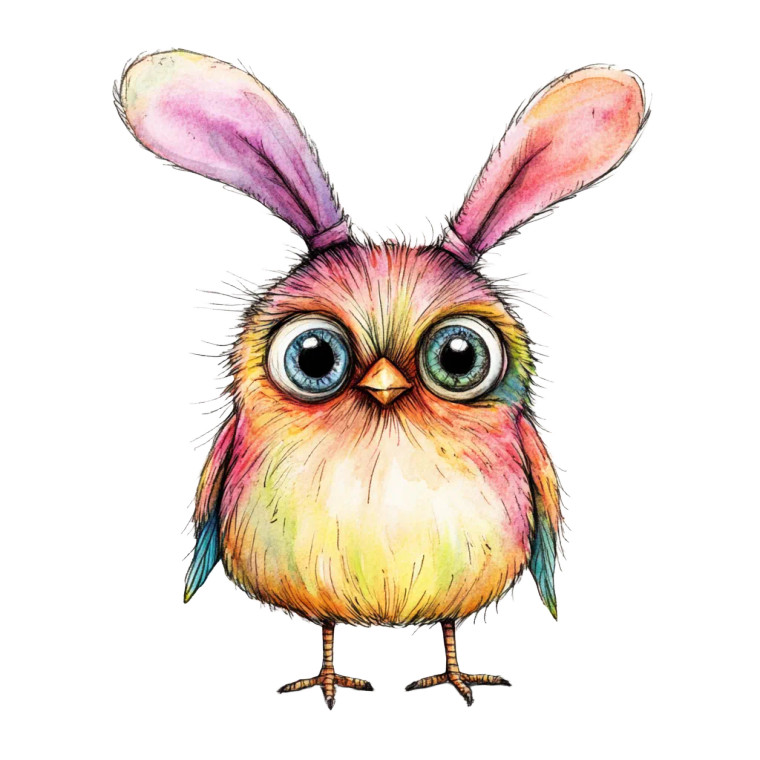 Whimsical Easter Bird Vinyl Car Decal Sticker – Waterproof & UV-Resistant 8"