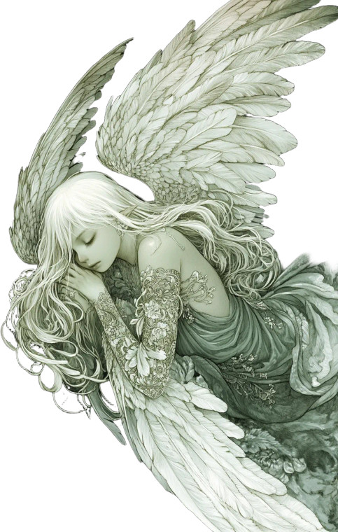 Glowing Angel Illustration Vinyl Car Decal Sticker – Waterproof & UV-Resistant 8"