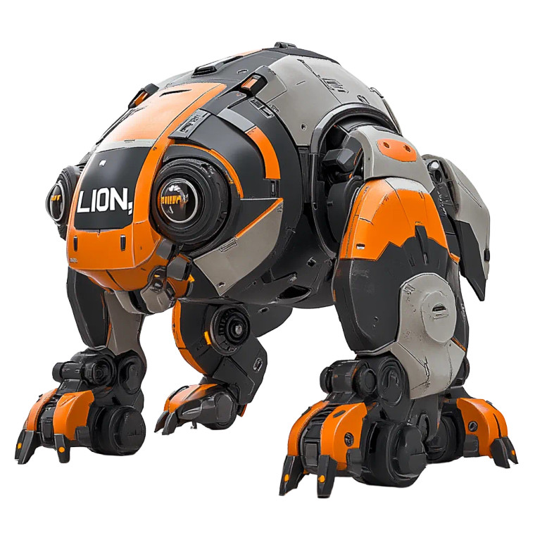 Lion Space Robot Vinyl Car Decal Sticker – Waterproof & UV-Resistant 8"